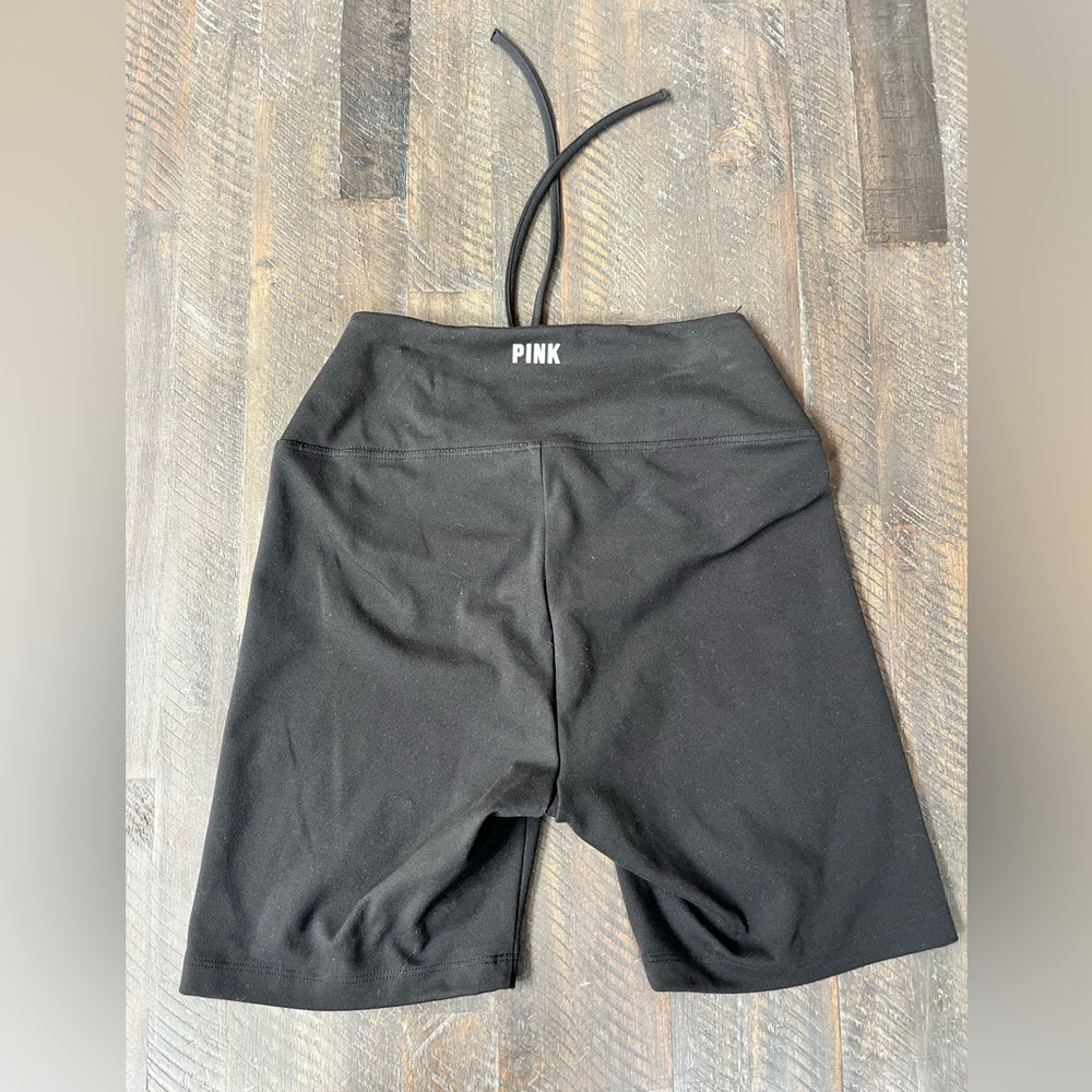 PINK Victoria Secret Black Biker Short Size small 6 inch - Picture 2 of 6